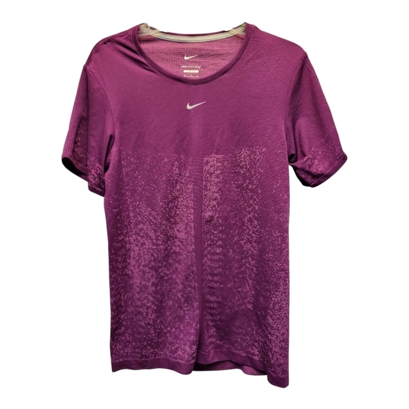 NWT Nike Women's Dri-FIT ADV Short-Sleeve Slim Fit Aura Top in Purple - Size XL - Picture 3 of 8